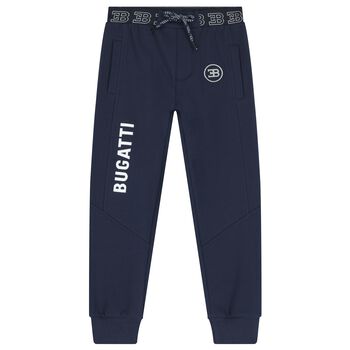 Boys Navy Blue Logo Joggers
