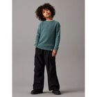 بنطلون اولاد بالشعار باللون الأسود , 1, hi-res