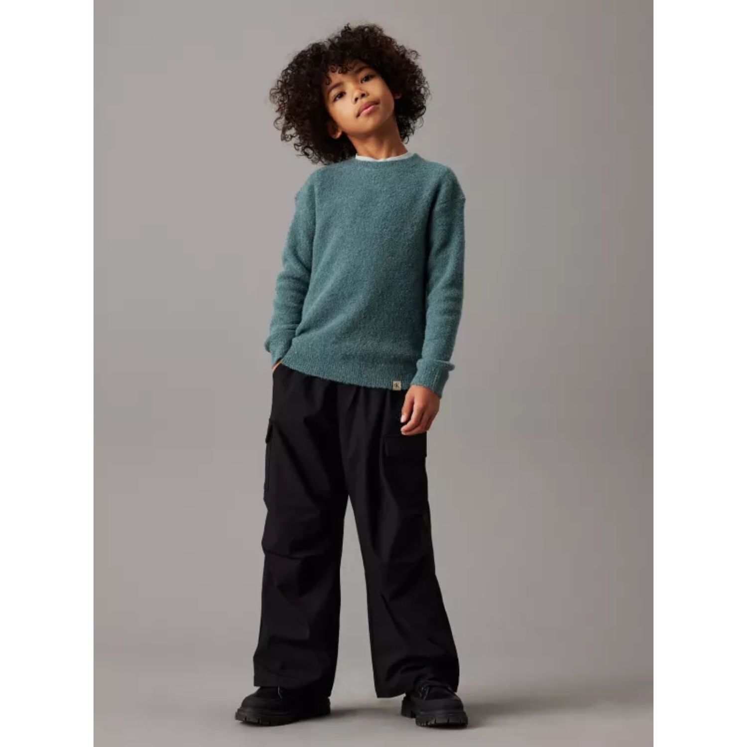 بنطلون اولاد بالشعار باللون الأسود , 1, hi-res image number null