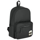 Boys Black Ikonik Karl Backpack, 1, hi-res