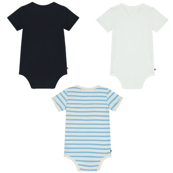 Baby Boys Multi-Colored Logo Bodysuits