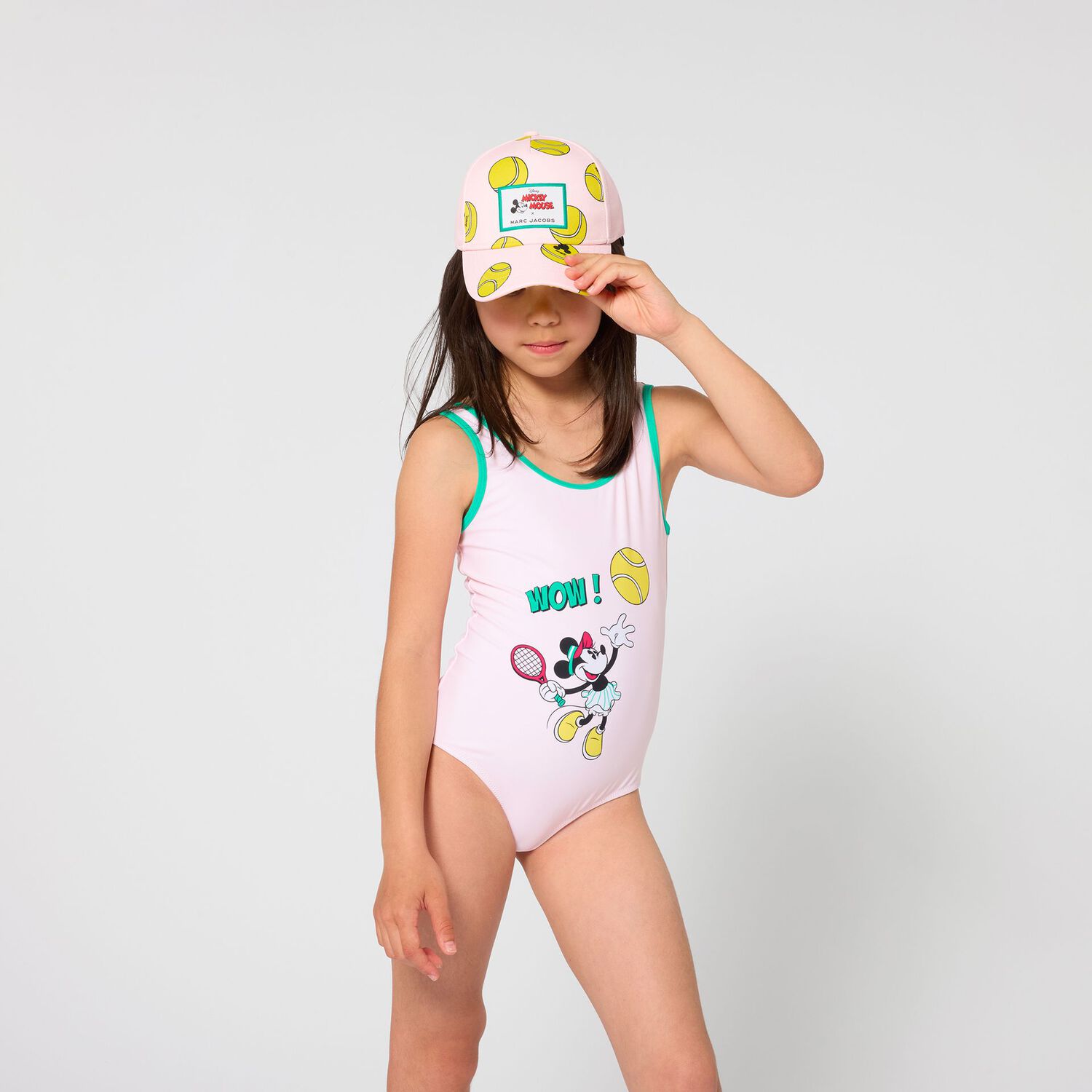 Girls Pink Disney Swimsuit, 1, hi-res