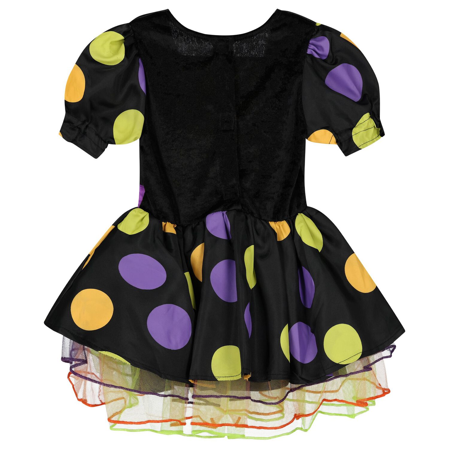 Younger Girls Black Halloween Witch Costume, 1, hi-res