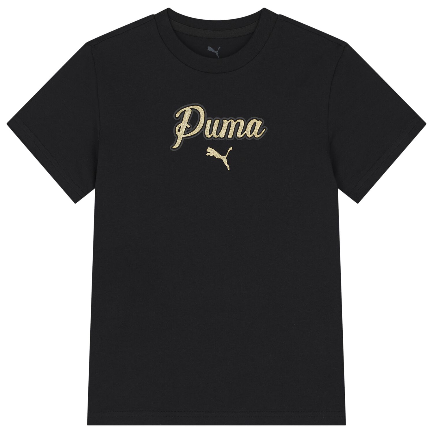 Girls Black Logo T-Shirt, 1, hi-res