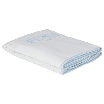 Baby Boys Ivory & Blue Logo Blanket