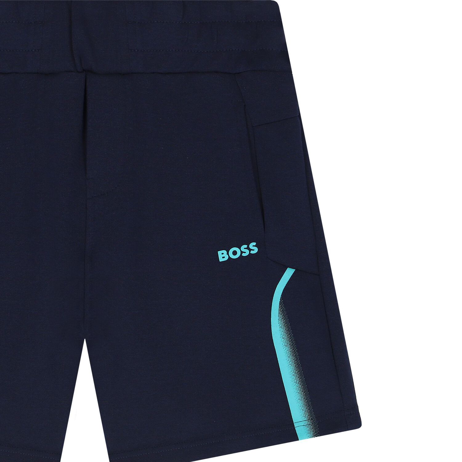 شورت أولاد بالشعار باللون الكحلى, 1, hi-res