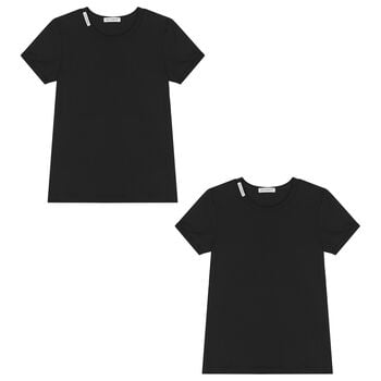 Boys Black Logo T-Shirts ( 2 Pack ) 