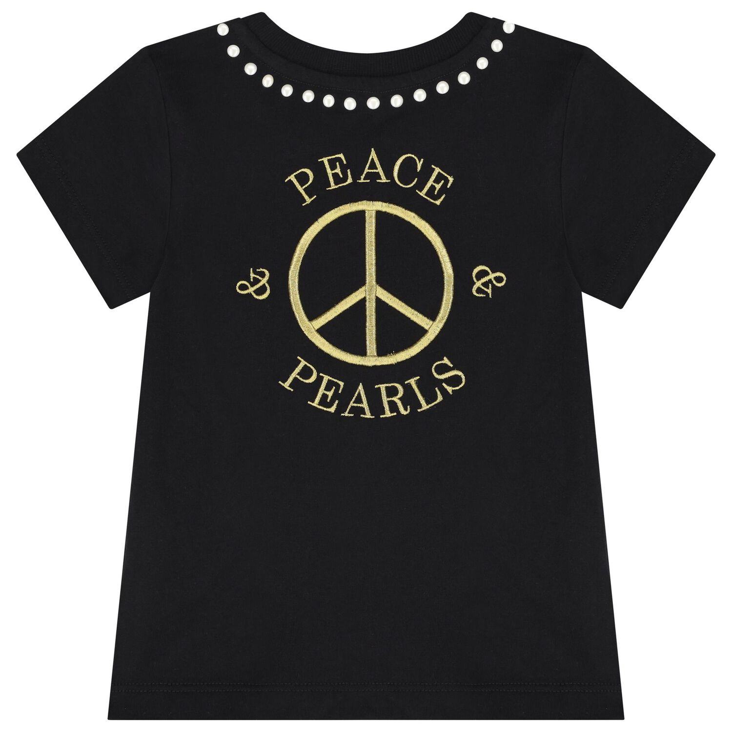 تيشيرت بنات بالشعار باللون الأسود  , 2, hi-res image number null