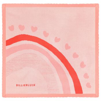 Baby Girls Pink Hearts Knitted Blanket