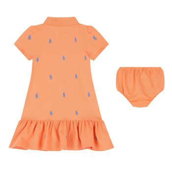 Baby Girls Orange Cotton Polo Dress