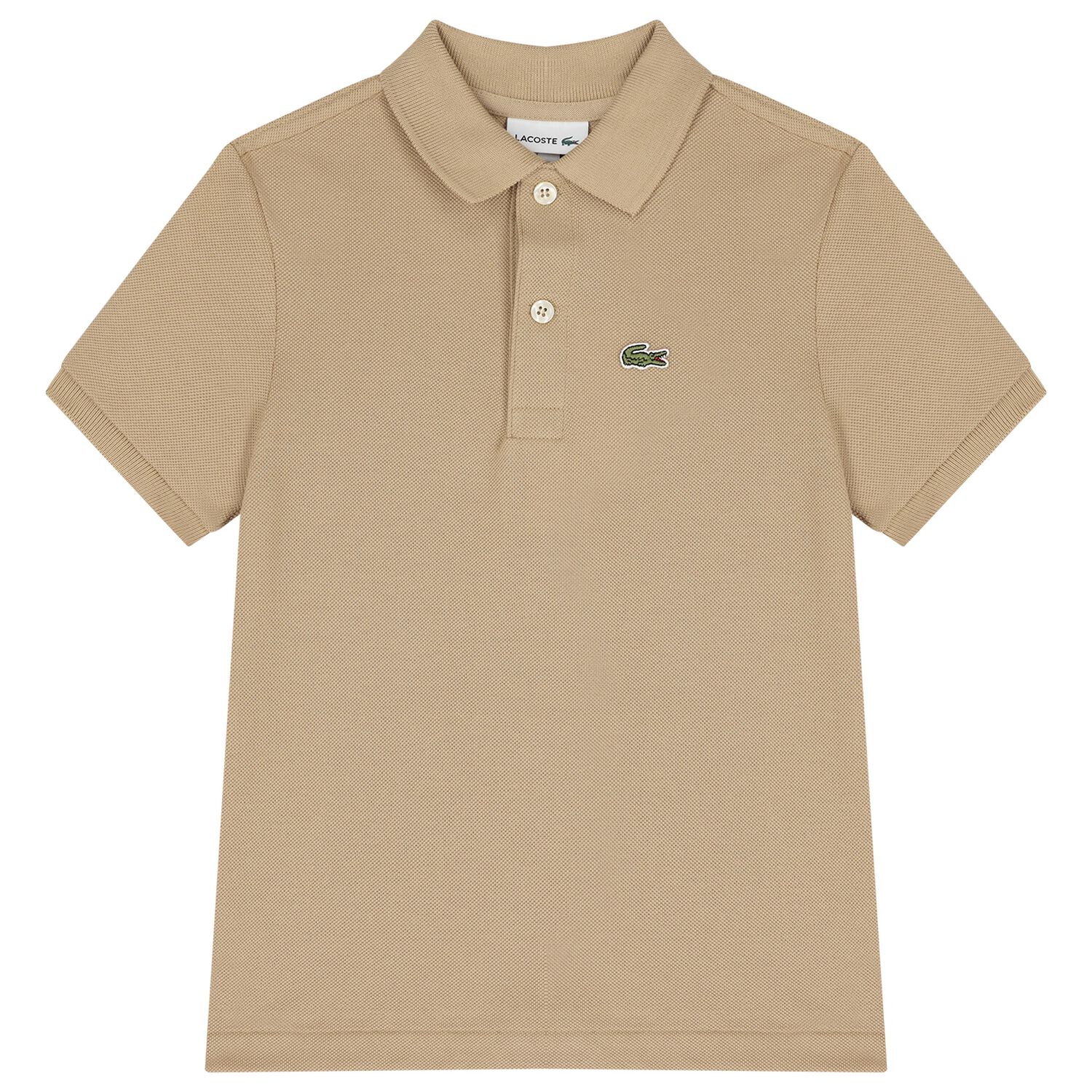 Boys Beige Logo Polo Shirt, 8, hi-res
