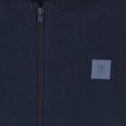 Boys Navy Blue Hooded Zip Up Top, 1, hi-res