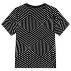 تيشيرت أولاد بالشعار باللون الأسود, 2, hi-res