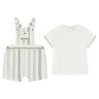 Baby Boys Striped Dungaree & T-Shirt Set, 2, hi-res