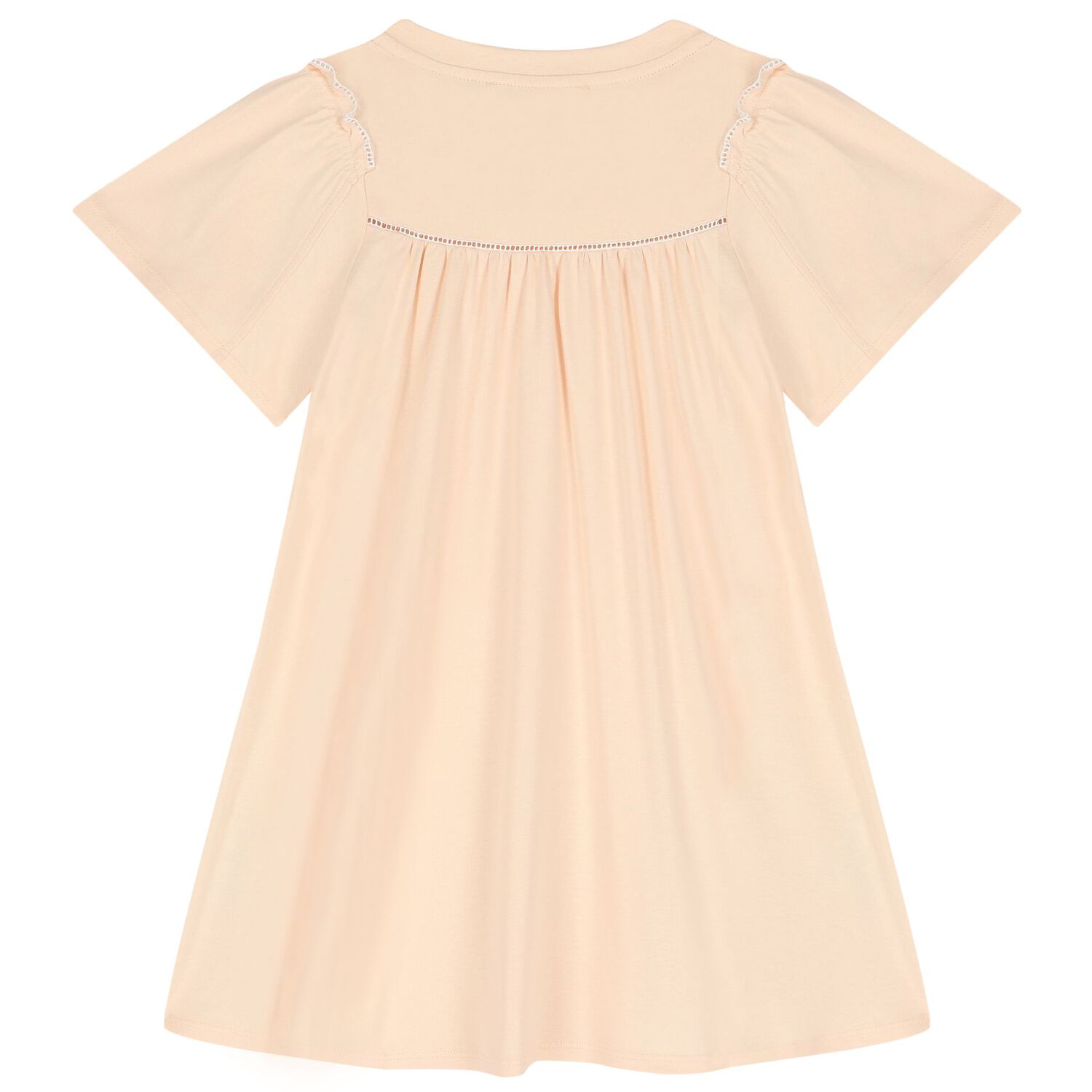 فستان بنات بالشعار باللون الوردي, 2, hi-res