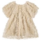 Girls Gold Bow Ruffled Tulle Dress, 1, hi-res