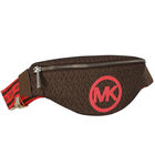 حقيبة خصر بنات بالشعار باللون البنى, 1, hi-res