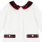Baby Boys White Tartan Babygrow, 1, hi-res