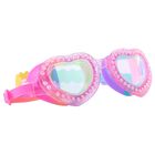 Girls Pink Heart Swimming Goggles, 1, hi-res