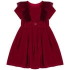 فستان بنات بفيونكة باللون الأحمر, 1, hi-res