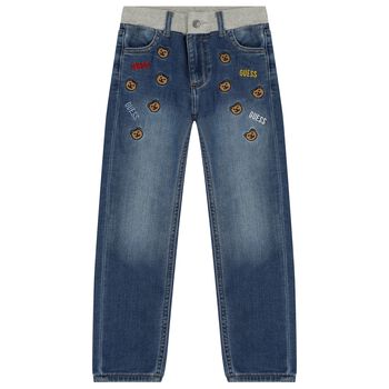 Boys Blue Logo Denim Jeans