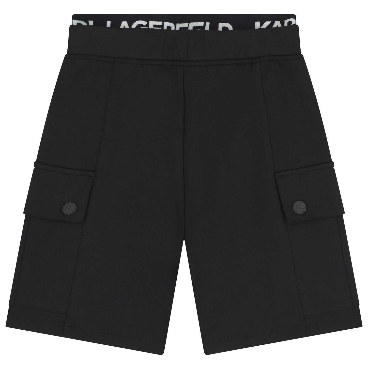 Boys Black Logo Shorts, 1, hi-res