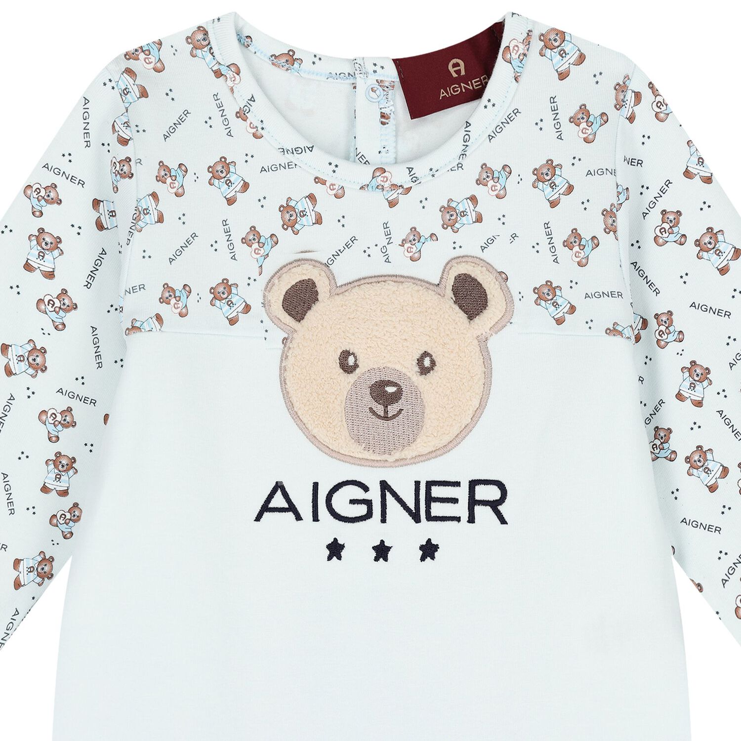 طقم  أفرول أولاد بشعار تيدي باللون الأزرق, 1, hi-res