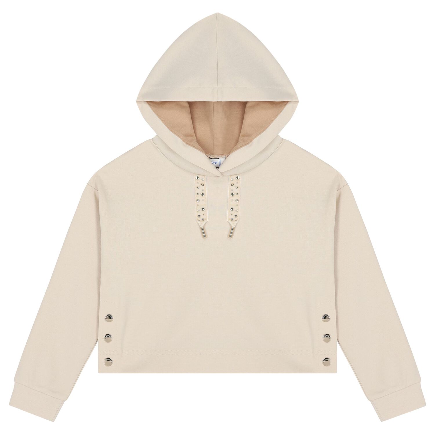 Girls Beige Hooded Tracksuit, 1, hi-res image number null