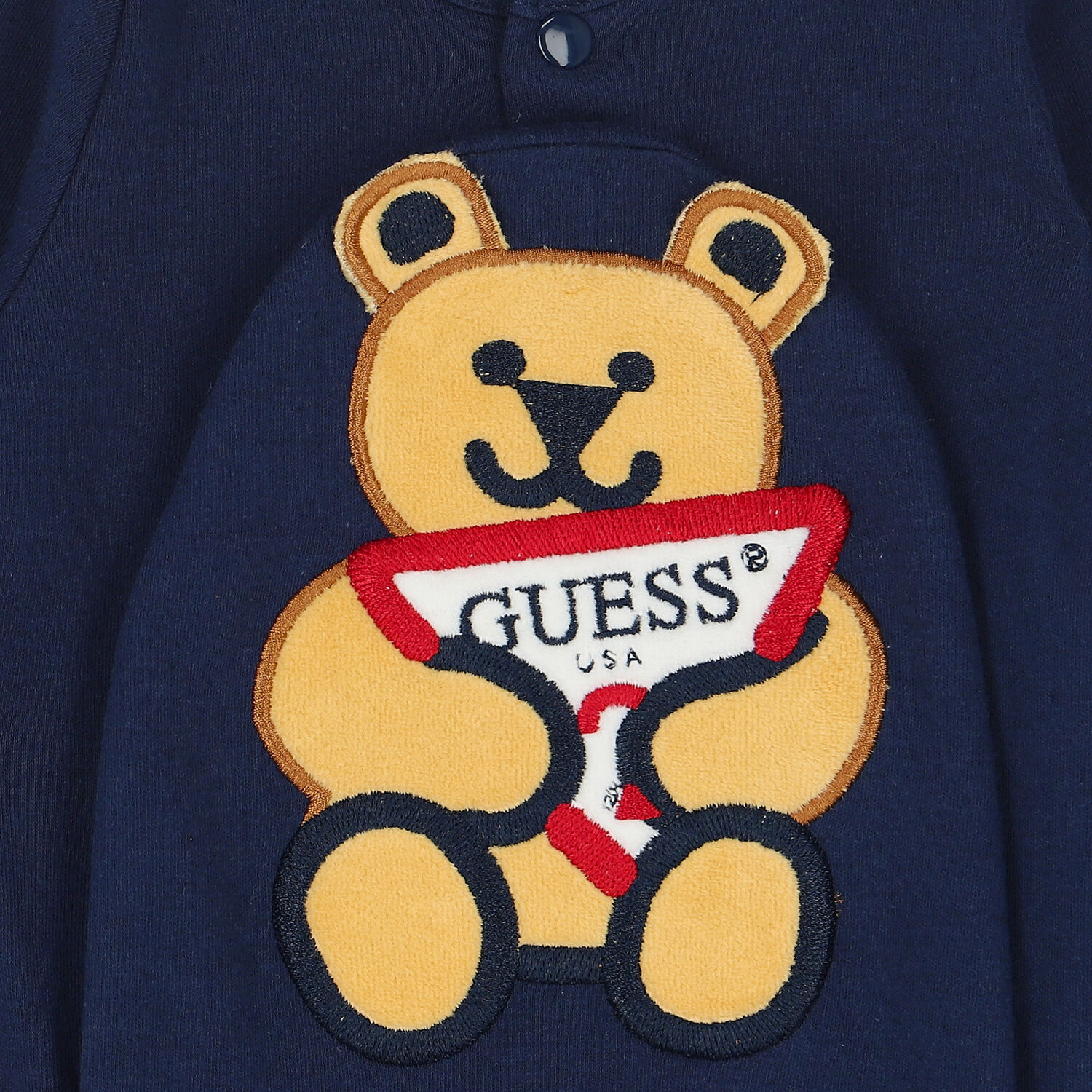 Baby Boys Navy Blue Teddy Babygrow, 3, hi-res
