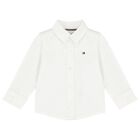 طقم أولاد بنطلون بالشعار باللون الأبيض والكحلي, 1, hi-res