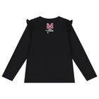 Girls Black Minnie Mouse Long Sleeve Top, 1, hi-res