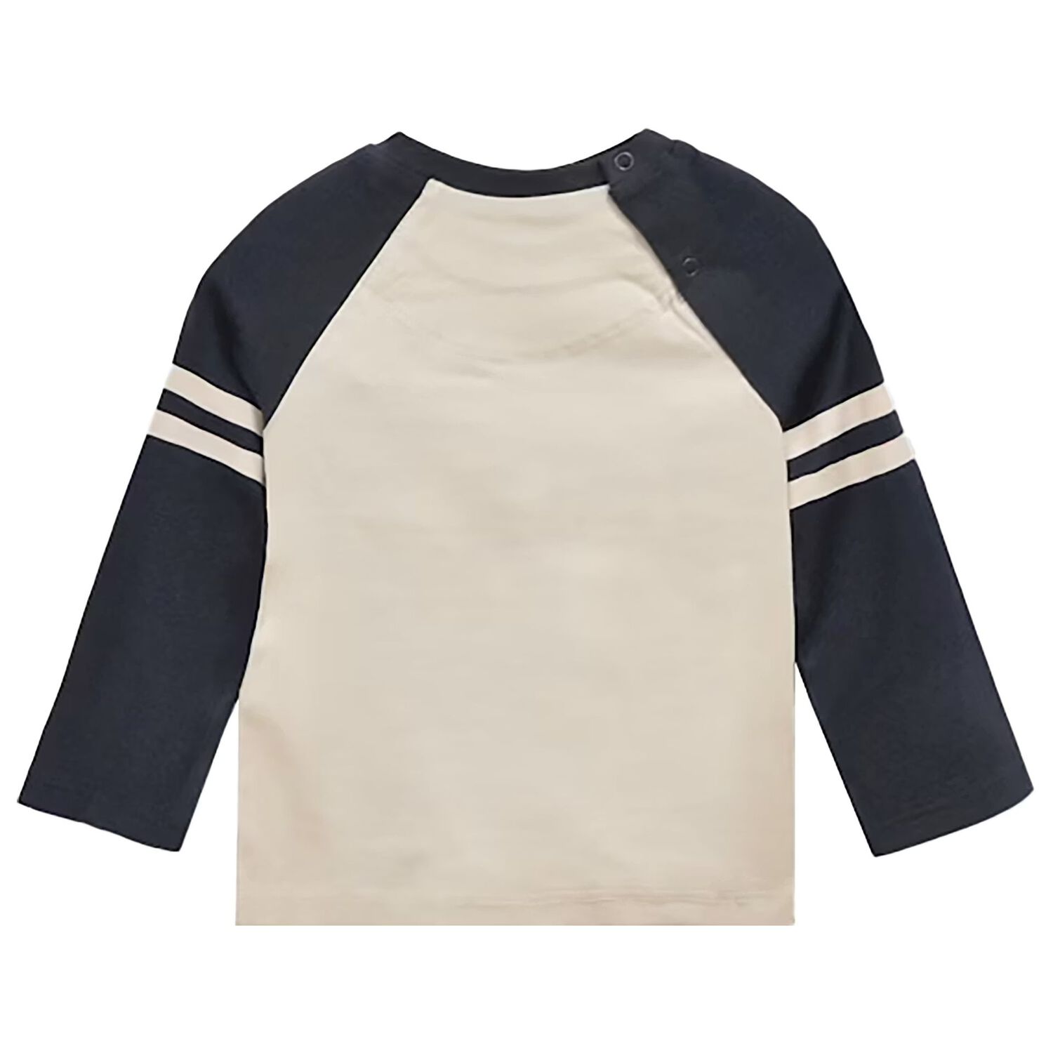 Younger Boys Ivory & Navy Blue Teddy Bear Long Sleeve Top, 1, hi-res