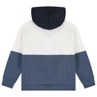 Boys Ivory & Blue Tracksuit, 1, hi-res