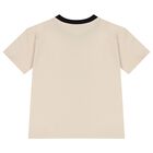 Boys Beige & Black Tape Cotton Jersey T-Shirt, 2, hi-res