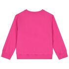 Girls Pink Teddy Bear Sweatshirt, 2, hi-res