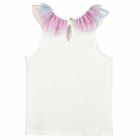 Girls White & Rainbow Tulle Top, 1, hi-res