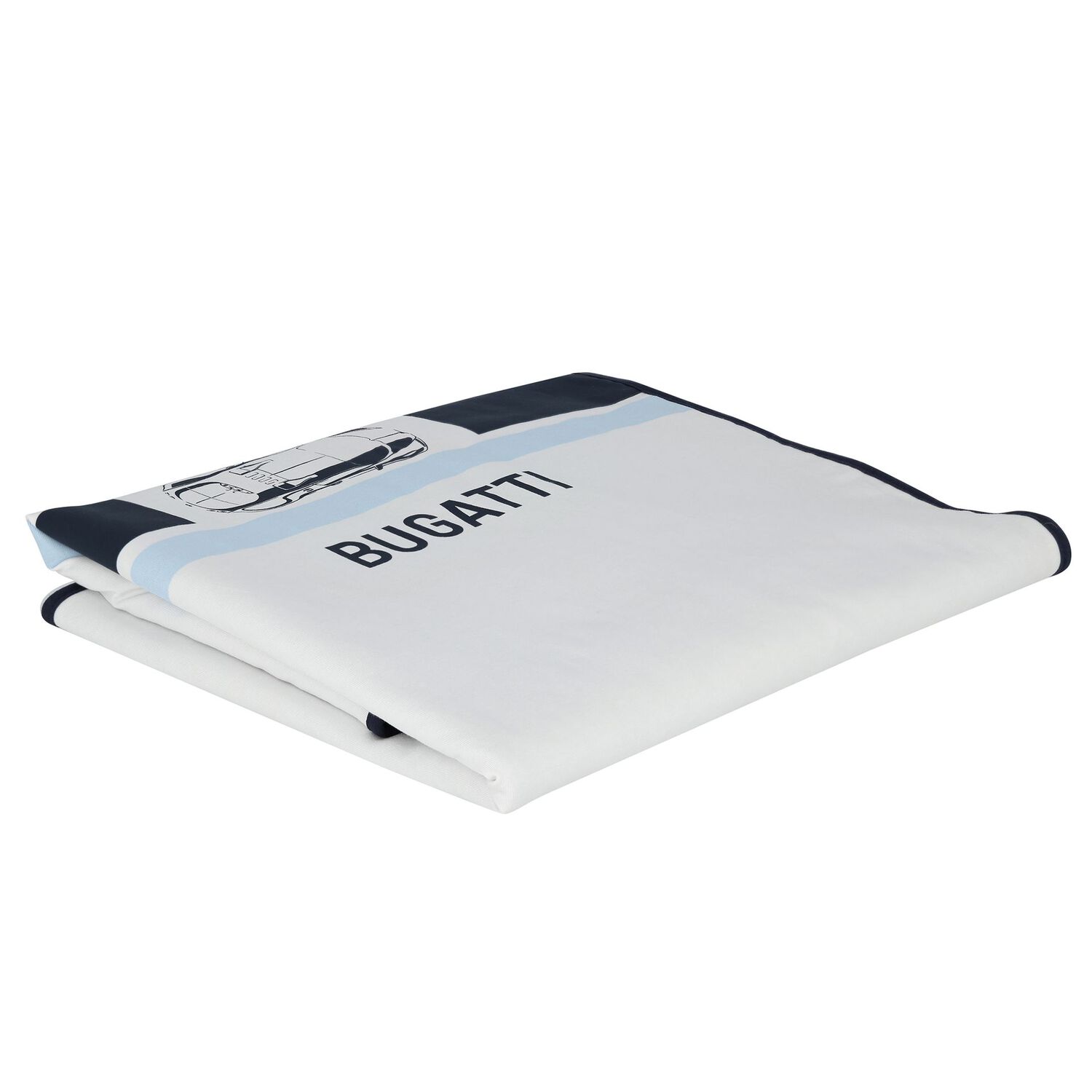 بطانية أولاد بالشعار باللون الأبيض والكحلي, 1, hi-res