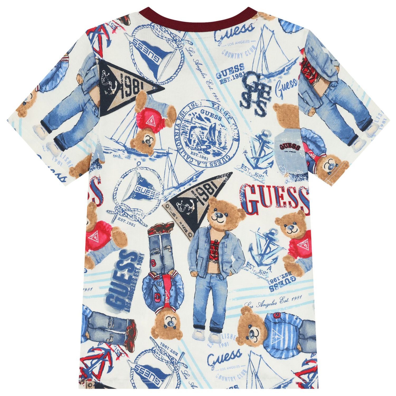 تيشيرت اولاد بالشعار باللون الابيض , 1, hi-res