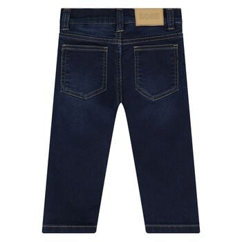 Younger Boys Navy Blue Logo Denim Jeans