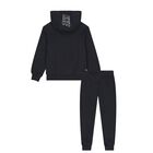 Boys Black Swoosh Logo Tracksuit, 1, hi-res
