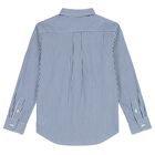 قميص أولاد بالشعار مخطط باللون الأبيض والأزرق, 1, hi-res