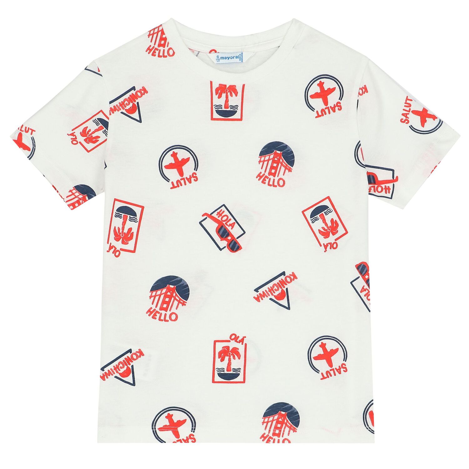 تيشيرت أولاد باللون الأبيض والأزرق ( قطعتين), 1, hi-res image number null