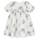 Girls White Floral Dress, 1, hi-res