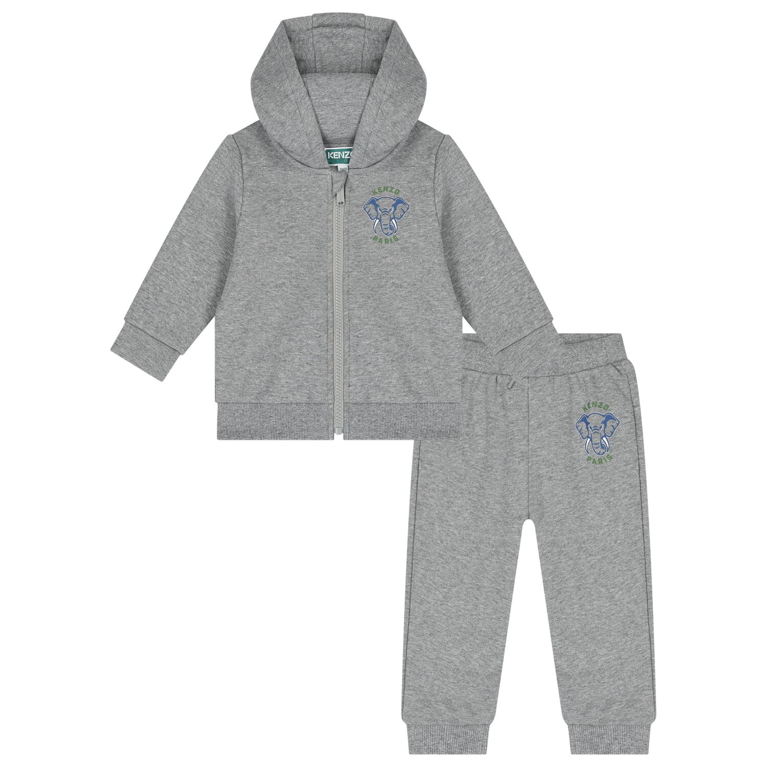 بدلة رياضية أولاد بالشعار باللون الرمادي, 1, hi-res