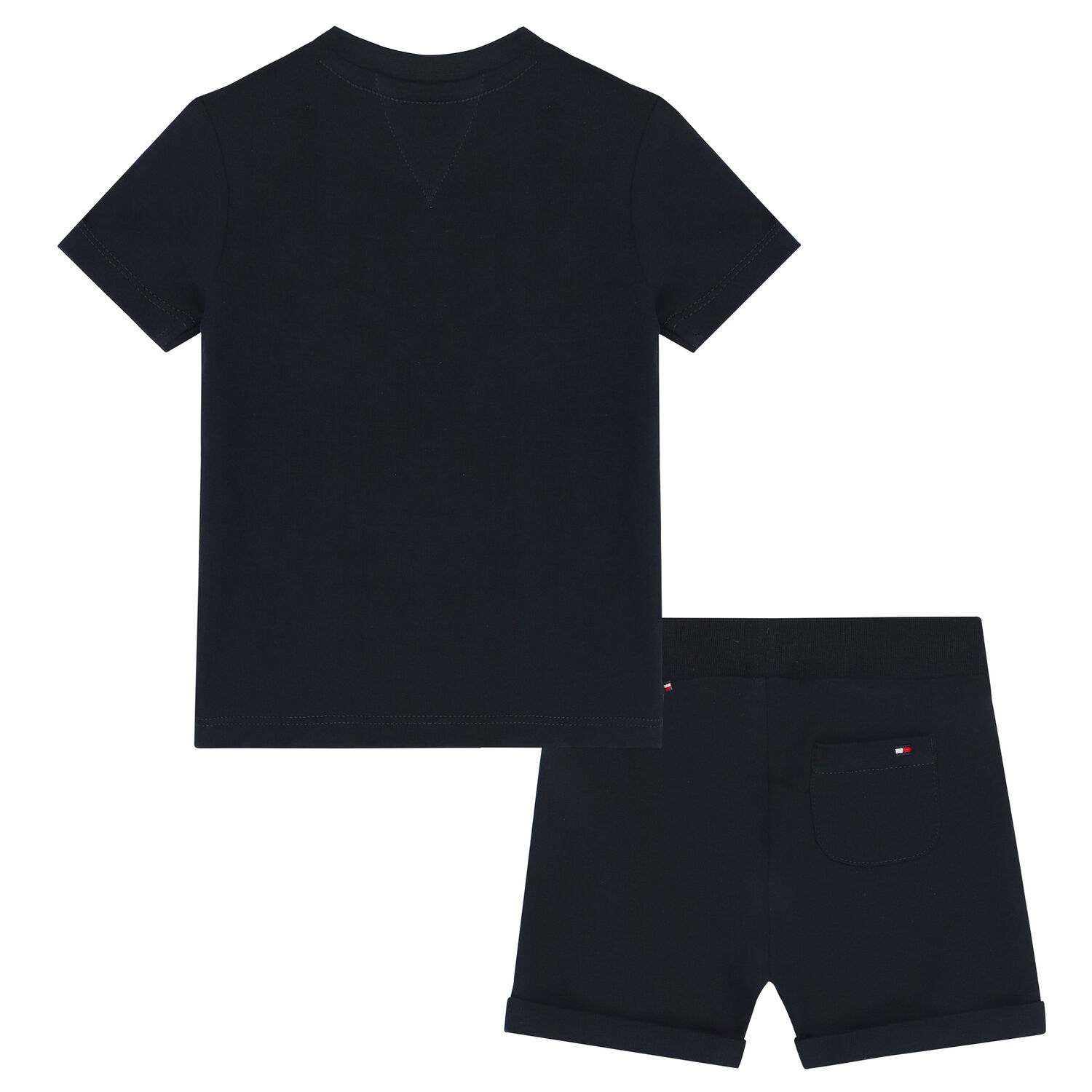 Baby Boys Navy Blue Logo Shorts Set, 1, hi-res