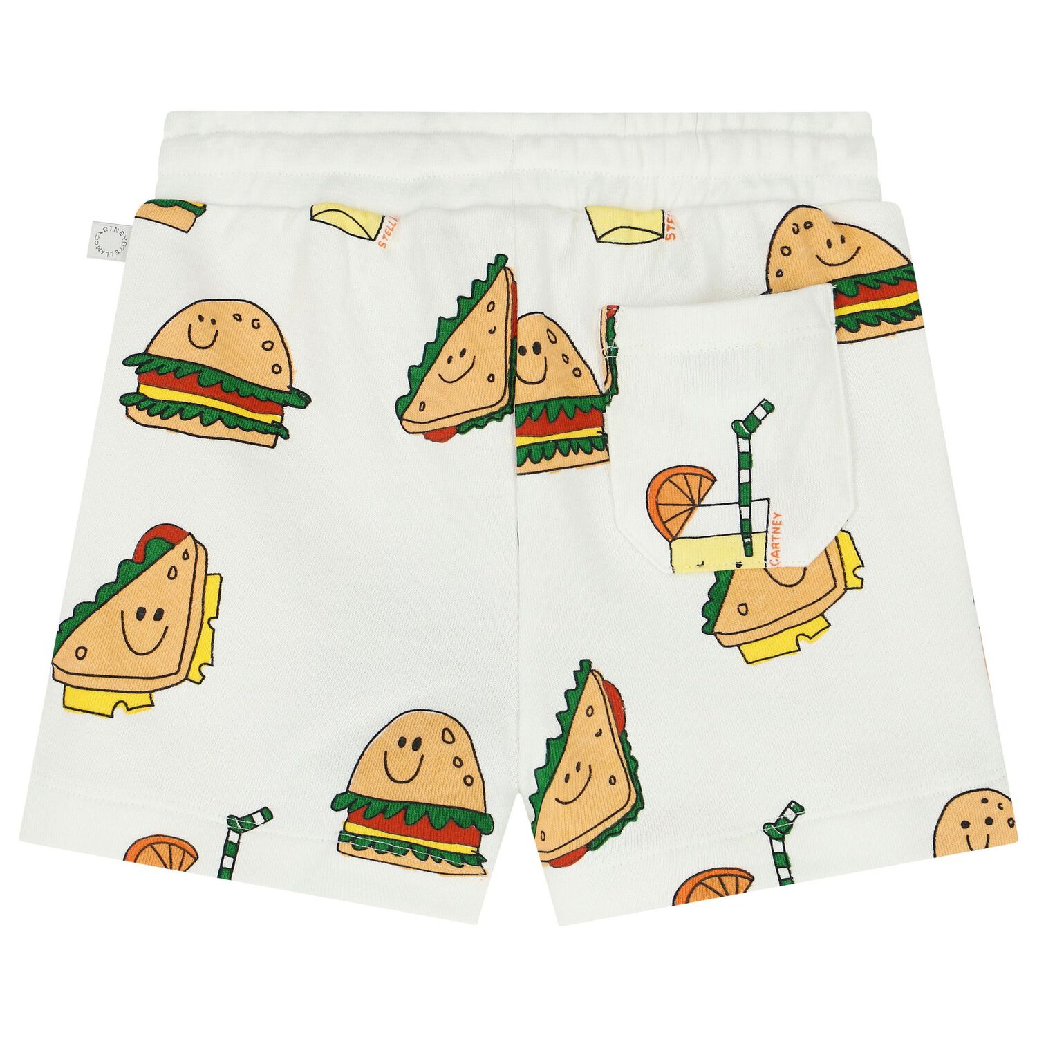 Younger Boys Ivory Sandwich Shorts, 1, hi-res