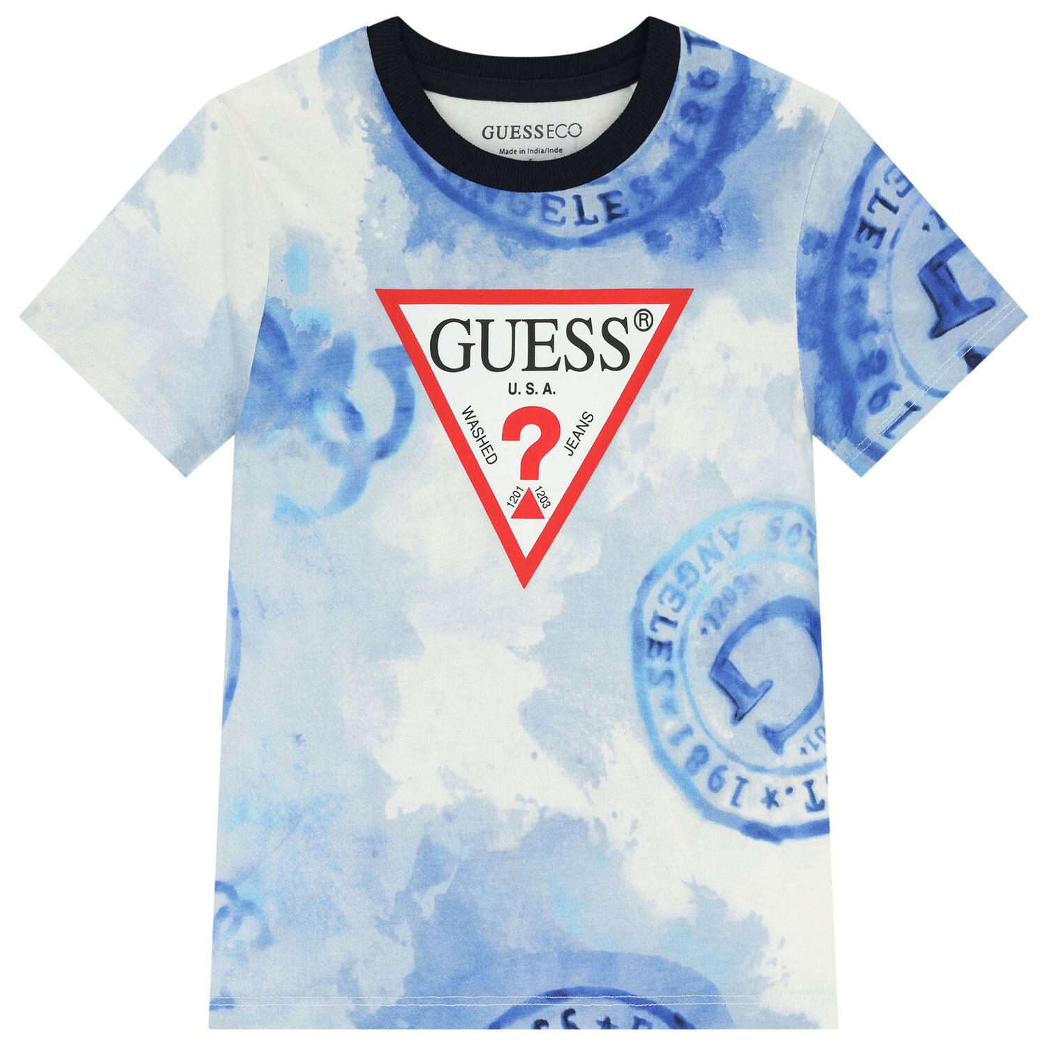 طقم شورتات للأولاد باللون الأبيض والأزرق والكحلي بالشعار, 1, hi-res