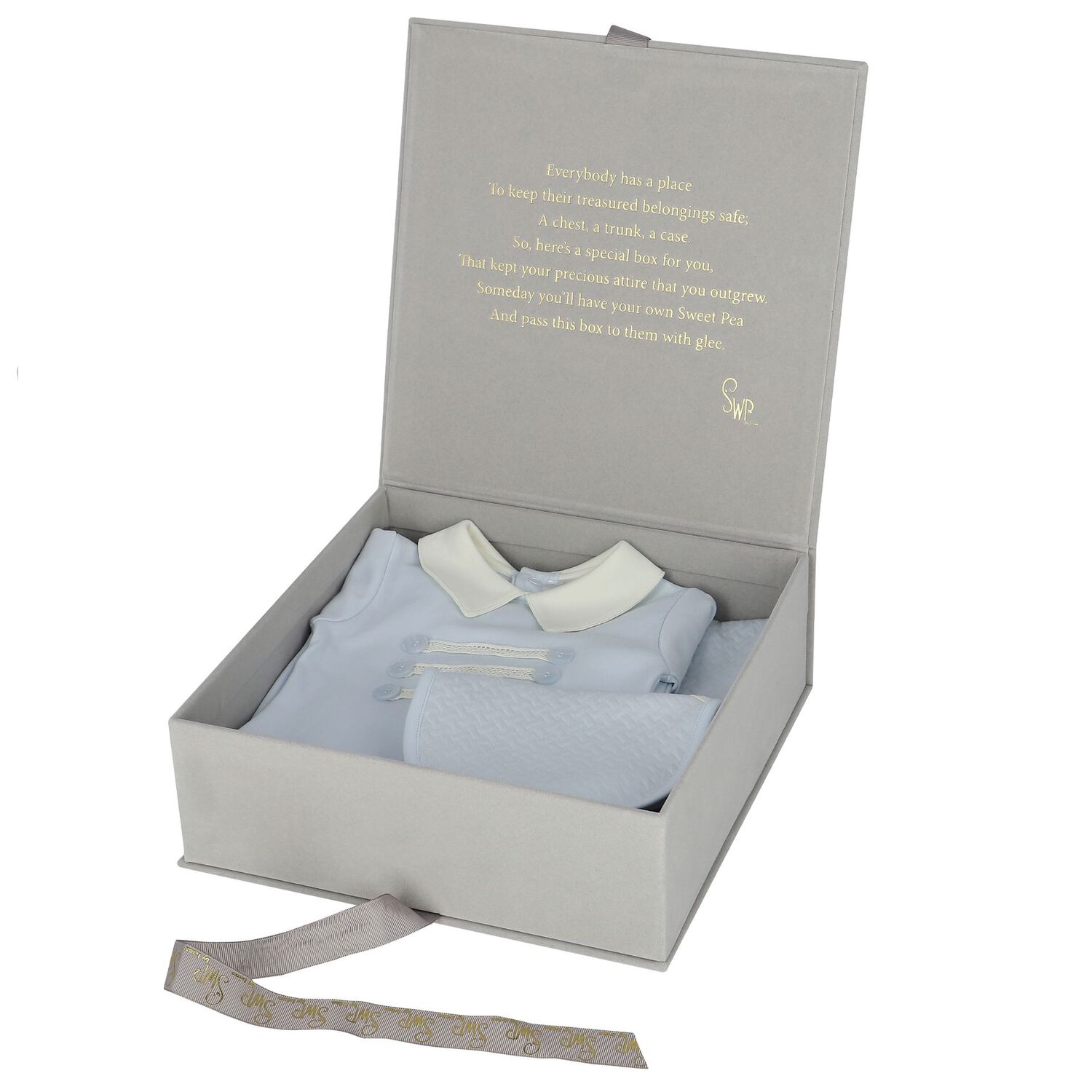 Baby Boys Blue & Ivory Babygrow Gift Set, 1, hi-res