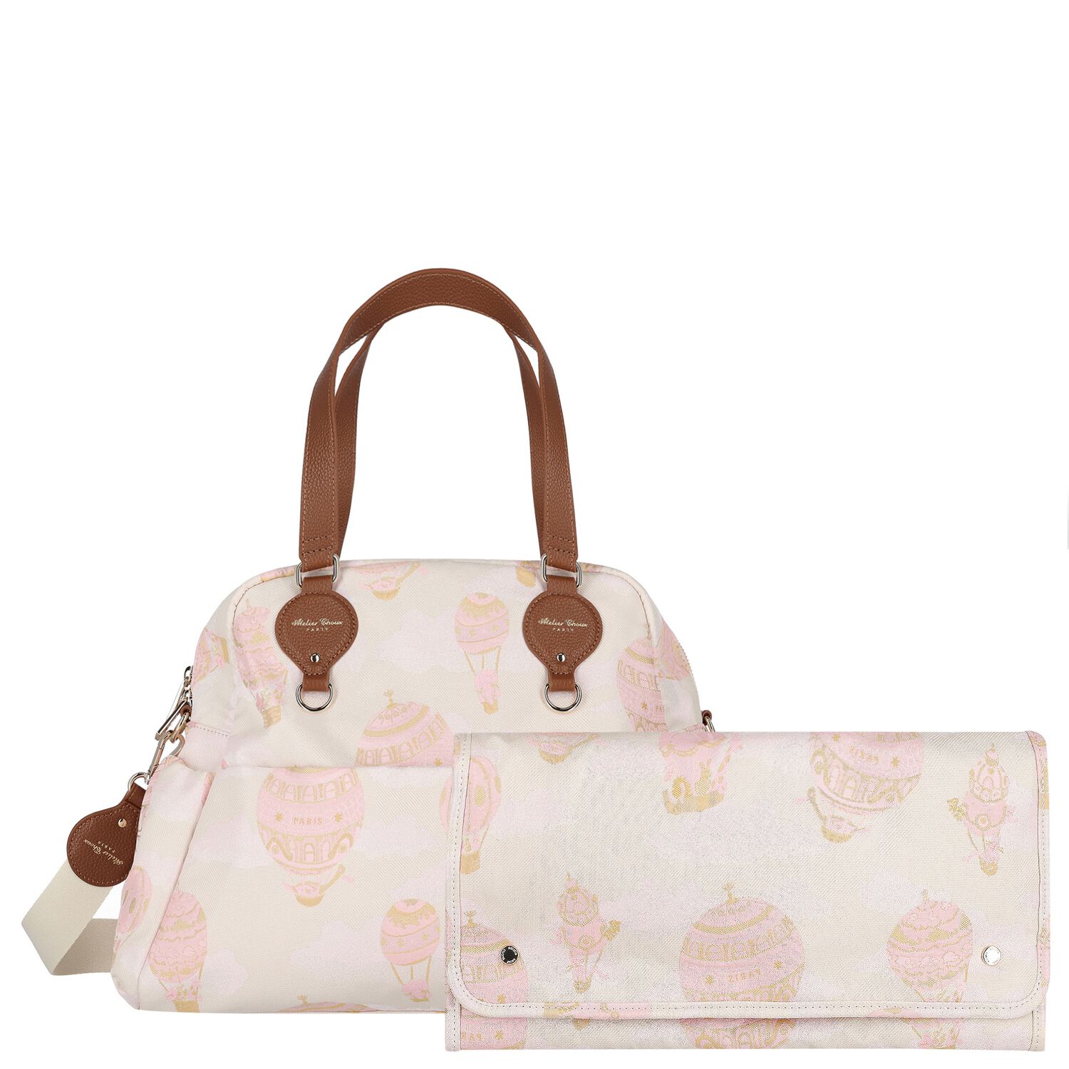 Baby Girls Pink Hot Air Balloon Jacquard Changing Bag, 2, hi-res image number null