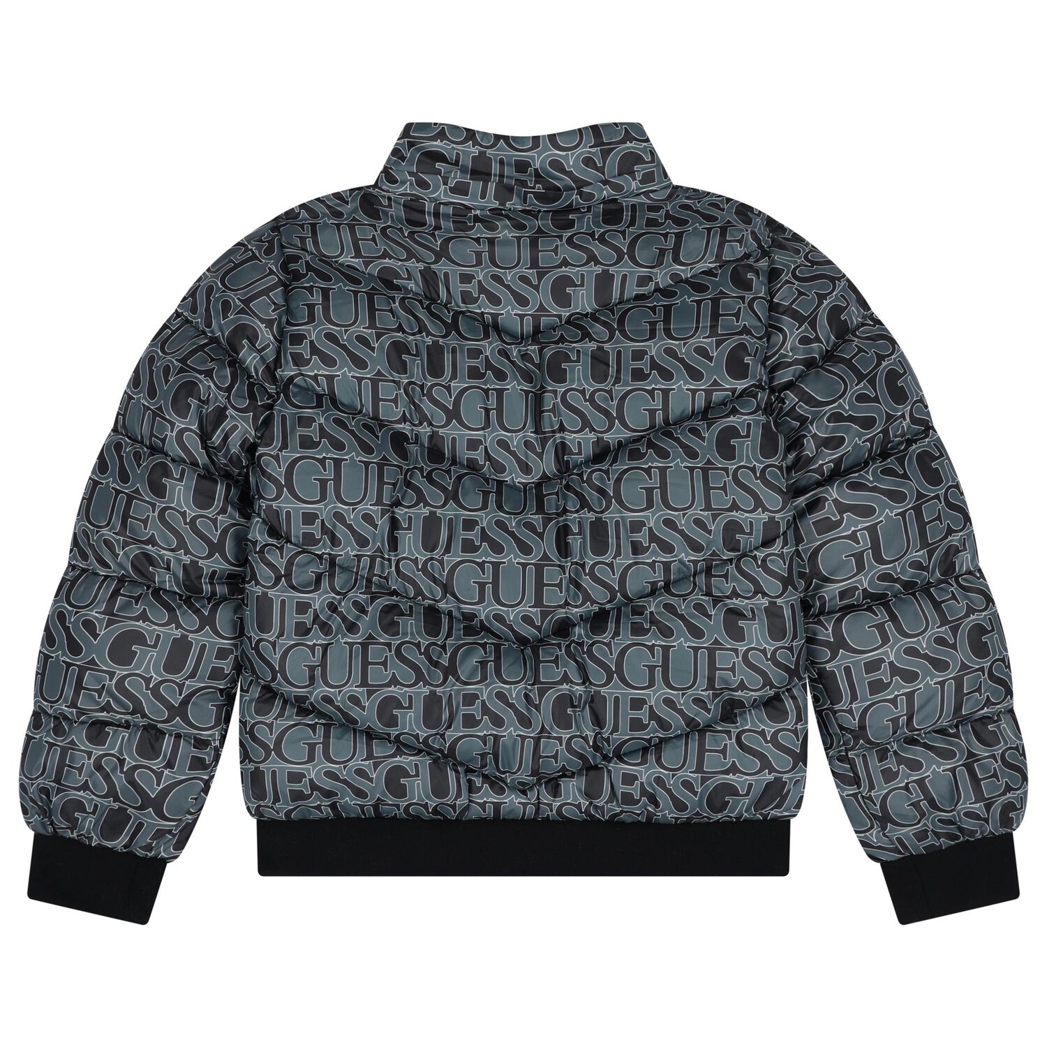 Boys Black & Green Logo Padded Puffer Jacket, 1, hi-res image number null